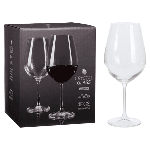 Conjunto de 4 taças de vinho tinto