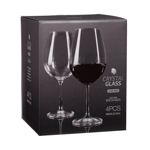 Conjunto de 4 taças de vinho tinto