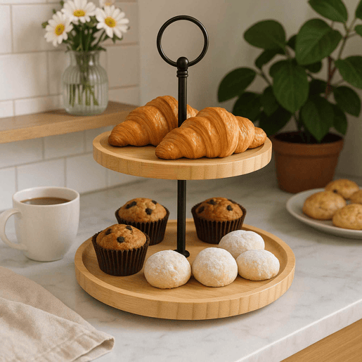 Suporte para alimentos de 2 andares - ideal para servir e apresentar pratos