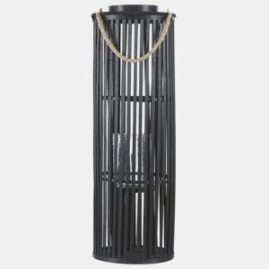 Lanterna LUZON Madeira de salgueiro 80 cm Preto
