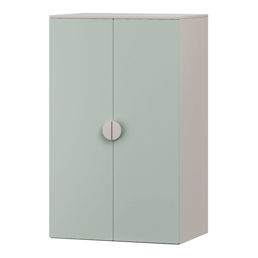 Armário de criança Sandnes com 2 portas 123x60x40 cm Branco  Verde en.casa