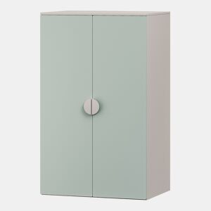 Armário de criança Sandnes com 2 portas 123x60x40 cm Branco  Verde en.casa