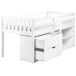 Beliani Cama de media altura Madera de caucho SUSVILLE 97x207 Beliani Cama de media altura Madera de caucho SUSVILLE 97x207 Blanco
