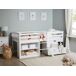 Beliani Cama de media altura Madera de caucho SUSVILLE 97x207 Beliani Cama de media altura Madera de caucho SUSVILLE 97x207 Blanco
