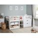 Beliani Cama de media altura Madera de caucho SUSVILLE 97x207 Beliani Cama de media altura Madera de caucho SUSVILLE 97x207 Blanco