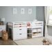Beliani Cama de media altura Madera de caucho SUSVILLE 97x207 Beliani Cama de media altura Madera de caucho SUSVILLE 97x207 Blanco