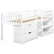 Beliani Cama de media altura Madera de caucho SUSVILLE 97x207 Beliani Cama de media altura Madera de caucho SUSVILLE 97x207 Blanco