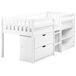 Beliani Cama de media altura Madera de caucho SUSVILLE 97x207 Beliani Cama de media altura Madera de caucho SUSVILLE 97x207 Blanco