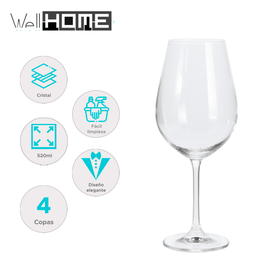 Conjunto de 4 Taças de Vinho Branco