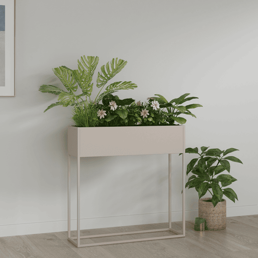 Suporte para plantas Joensuu 80x80x25cm cinzento claro en.casa