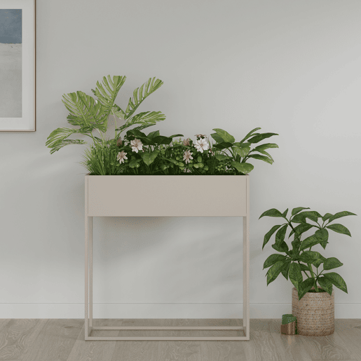 Suporte para plantas Joensuu 80x80x25cm cinzento claro en.casa
