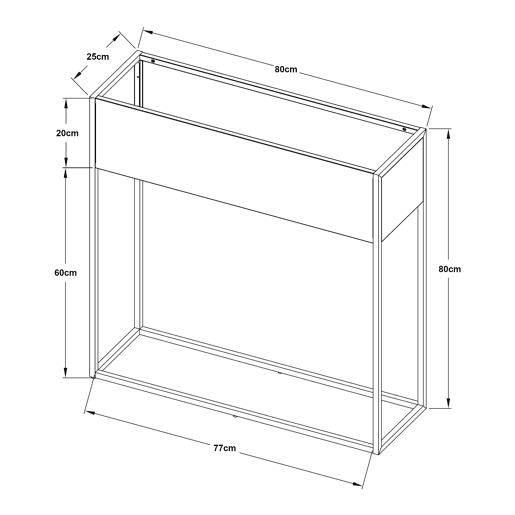 Suporte para plantas Joensuu 80x80x25cm cinzento claro en.casa
