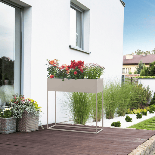 Suporte para plantas Joensuu 80x80x25cm cinzento claro en.casa