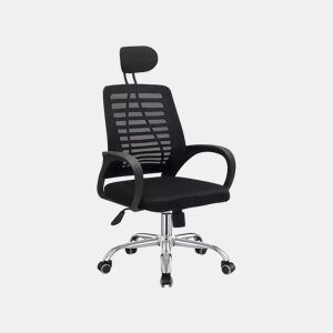 Cadeira ergonómica de escritório giratória e ajustável com apoio para a cabeça «Sébastien» - 61,5 x 60,3 x 110118 cm - Preto.