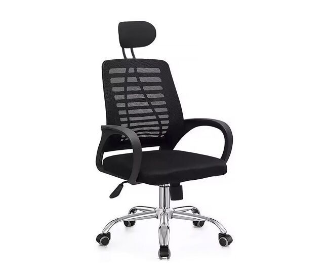 Silla ergonómica de oficina giratoria y ajustable con reposacabezas «sébastien» - 61,5 x 60,3 x 110/118 cm - negro.