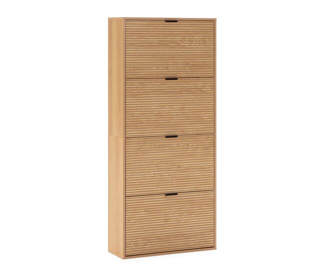Mueble zapatero mónica 4 puertas color roble, para 24 pares