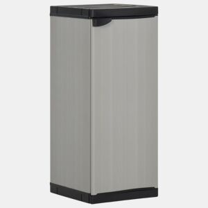 vidaXL Armário arrumação jardim c 1 prateleira 35x40x85cm cinzapreto