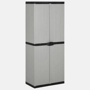 vidaXL Armário arrumação jardim 3 prateleiras 68x40x168cm cinzapreto