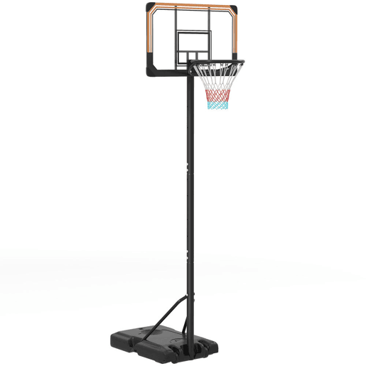 SPORTNOW Tabela de Basquetebol de Exterior com Altura Ajustável 235-264 cm Tabela de Basquetebol com Suporte para Bola Rodas e Base Recarregável Preto SPORTNOW Tabela de Basquetebol de Exterior com Altura Ajustável 235-264 cm Tabela de Basquetebol com Suporte para Bola Rodas e Base Recarregável Preto