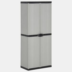 vidaXL Armário arrumação jardim 3 prateleiras 68x40x168cm cinzapreto