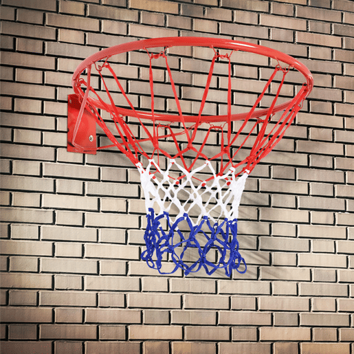 HOMCOM Cesta de Basquetebol de Parede Ø46 cm Aro de Basquetebol com Rede Estrutura Metálica 12 Ganchos para Interior e Exterior Vermelho HOMCOM Cesta de Basquetebol de Parede Ø46 cm Aro de Basquetebol com Rede Estrutura Metálica 12 Ganchos para Interior e Exterior Vermelho