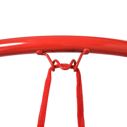 HOMCOM Cesta de Basquetebol de Parede Ø46 cm Aro de Basquetebol com Rede Estrutura Metálica 12 Ganchos para Interior e Exterior Vermelho HOMCOM Cesta de Basquetebol de Parede Ø46 cm Aro de Basquetebol com Rede Estrutura Metálica 12 Ganchos para Interior e Exterior Vermelho