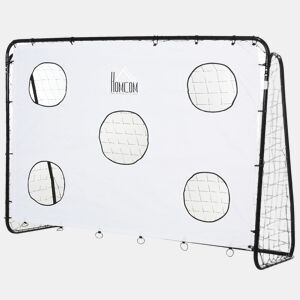 HOMCOM Baliza de Futebol para Crianças com Lona de Precisão e Ponteria para Treino e Aperfeiçoamento 240x88x174 cm Branco