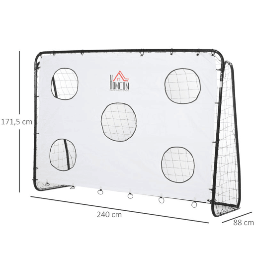HOMCOM Baliza de Futebol para Crianças com Lona de Precisão e Ponteria para Treino e Aperfeiçoamento 240x88x174 cm Branco HOMCOM Baliza de Futebol para Crianças com Lona de Precisão e Ponteria para Treino e Aperfeiçoamento 240x88x174 cm Branco