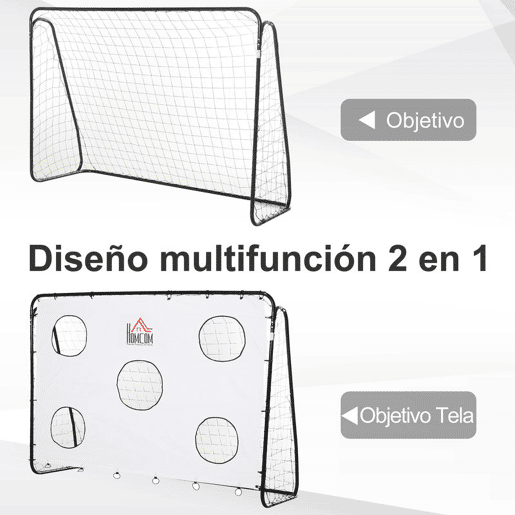 HOMCOM Baliza de Futebol para Crianças com Lona de Precisão e Ponteria para Treino e Aperfeiçoamento 240x88x174 cm Branco HOMCOM Baliza de Futebol para Crianças com Lona de Precisão e Ponteria para Treino e Aperfeiçoamento 240x88x174 cm Branco