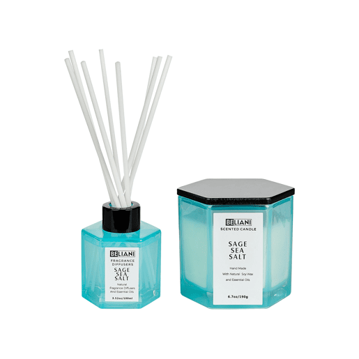 Vela Perfumada com Difusor de Fragrância CLASSY TINT Cera de soja Notas frescas