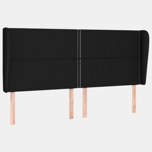 vidaXL Cabeceira de cama c abas tecido 203x23x118128 cm preto