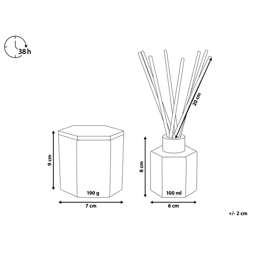 Vela Perfumada com Difusor de Fragrância CLASSY TINT Cera de soja Notas frescas