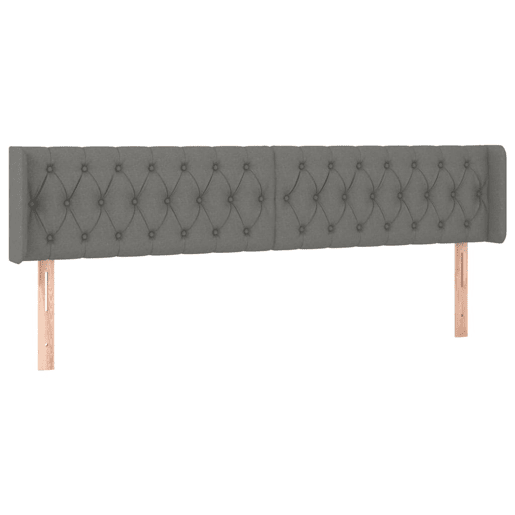 vidaXL Cabeceira de cama c abas tecido 203x16x7888cm cinzento-escuro