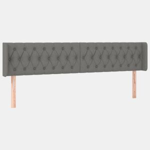 vidaXL Cabeceira de cama c abas tecido 203x16x7888cm cinzento-escuro