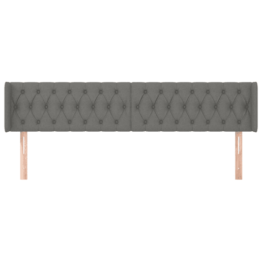 vidaXL Cabeceira de cama c abas tecido 203x16x7888cm cinzento-escuro