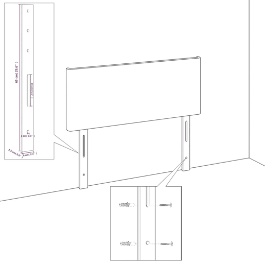 vidaXL Cabeceira de cama c abas tecido 203x16x7888cm cinzento-escuro