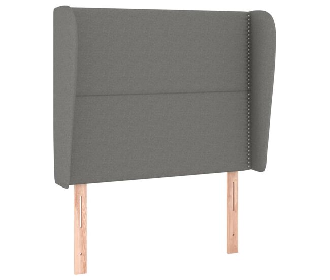 Vidaxl cabecero con orejas de tela gris oscuro 93x23x118/128 cm