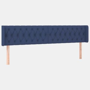 vidaXL Cabeceira de cama c abas tecido 183x16x7888 cm azul