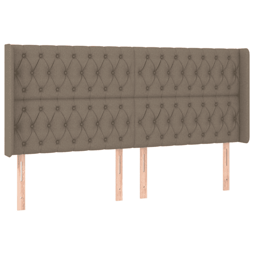 vidaXL Cabeceira cama abas tecido 203x16x118128 cm cinza-acastanhado