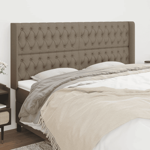 vidaXL Cabeceira cama abas tecido 203x16x118128 cm cinza-acastanhado