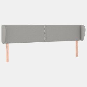 vidaXL Cabeceira de cama c abas tecido 203x23x7888 cm cinzento-claro