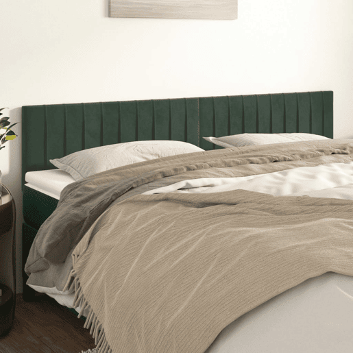 vidaXL Cabeceira de cama 2 pcs veludo 90x5x7888 cm verde-escuro