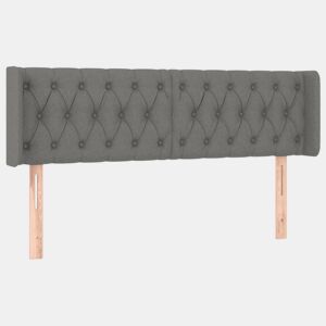 vidaXL Cabeceira de cama c abas tecido 147x16x7888cm cinzento-escuro