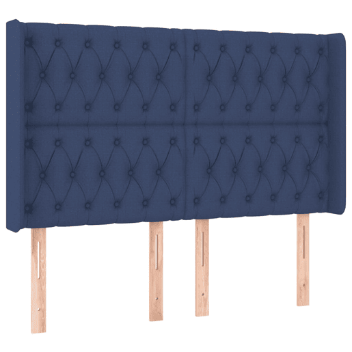 vidaXL Cabeceira de cama c abas tecido 163x16x118128 cm azul vidaXL Cabeceira de cama c abas tecido 163x16x118128 cm azul