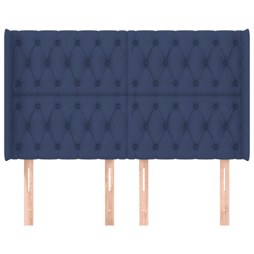 vidaXL Cabeceira de cama c abas tecido 163x16x118128 cm azul vidaXL Cabeceira de cama c abas tecido 163x16x118128 cm azul
