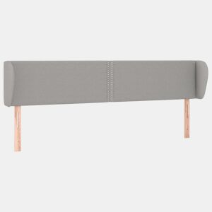 vidaXL Cabeceira de cama c abas tecido 183x23x7888 cm cinzento-claro