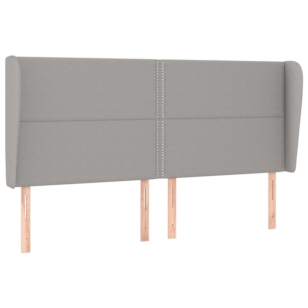 Vidaxl cabecero con orejas de tela gris claro 183x23x118/128 cm