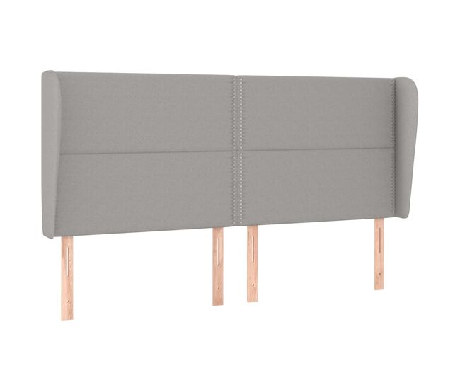 Vidaxl cabecero con orejas de tela gris claro 183x23x118/128 cm