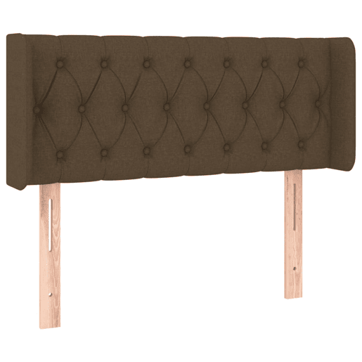 vidaXL Cabeceira de cama c abas tecido 93x16x7888 cm castanho-escuro