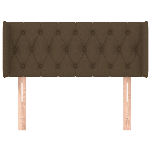 vidaXL Cabeceira de cama c abas tecido 93x16x7888 cm castanho-escuro